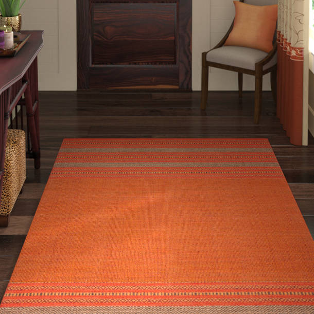 World Menagerie Bokara Hills Handmade Flatweave Cotton Orange/Red Rug